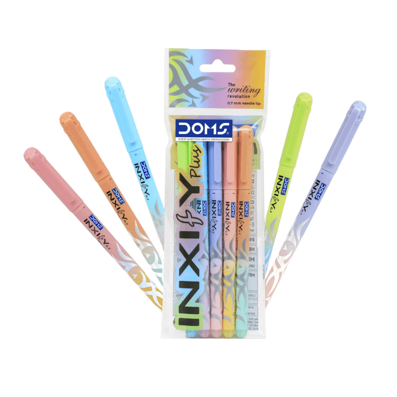 DOMS Inxify Plus 0.7 Mm Ball Pen (Black Ink)– 5 Pcs