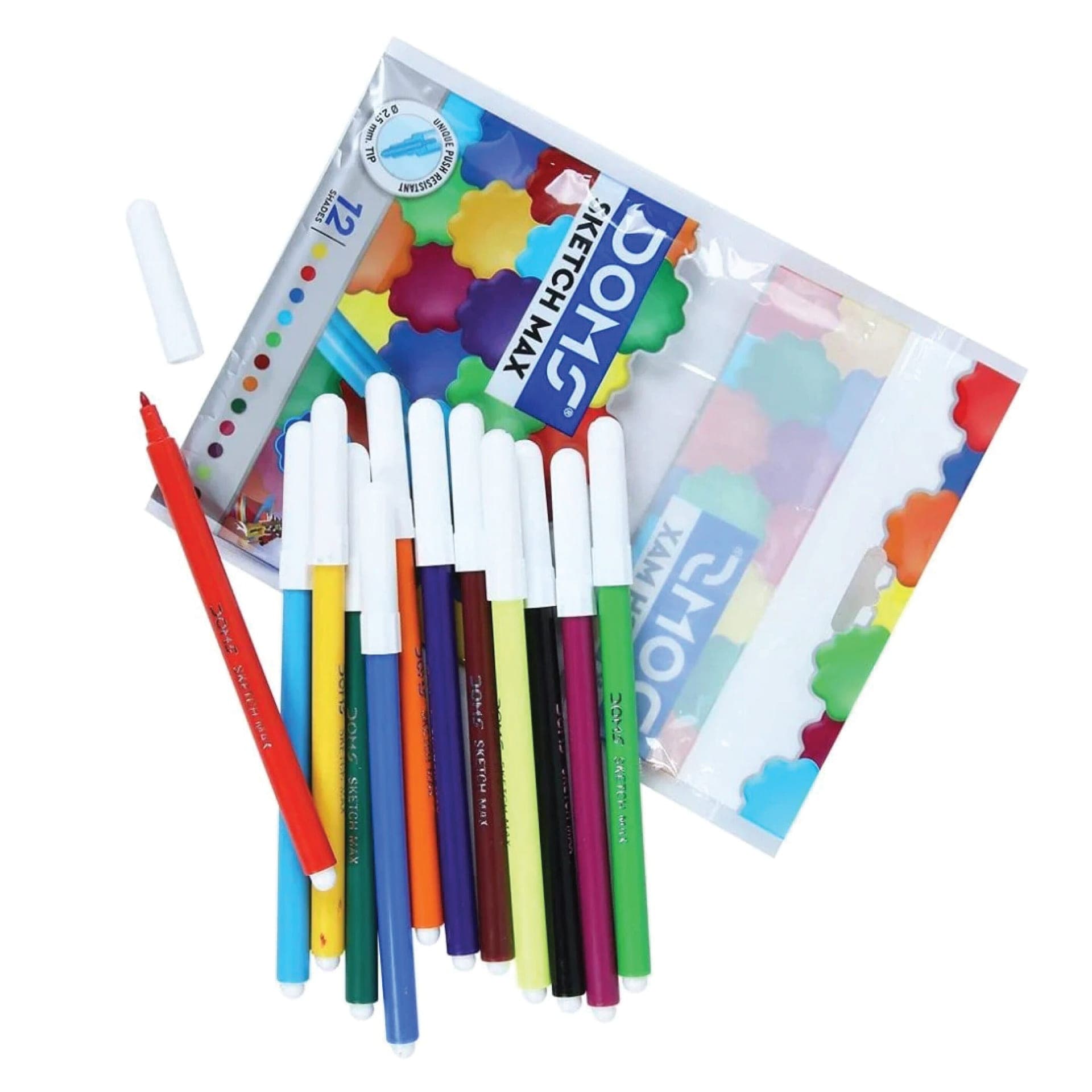 Doms Sketch Max - 12 Different Water Colour Pens (Pack of One)-Multicolor